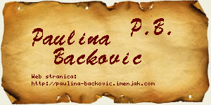 Paulina Backović vizit kartica